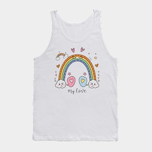 My Rainbow Cat is My Valentine Tank Top